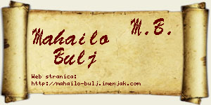 Mahailo Bulj vizit kartica